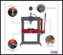 Sealey YK10B Hydraulic Press 10 Tonne Bench Type