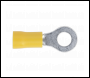 Sealey YT19 Easy-Entry Ring Terminal Ø6.4mm (1/4 inch ) Yellow Pack of 100