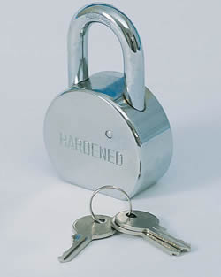 65mm Long Shackle Chrome Plated Padlock