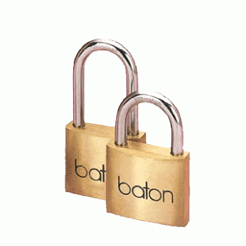 Pair of Baton 40mm Brass Padlocks 6.3mm Shackle (Keyed Alike)