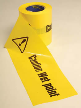 'Caution Wet Paint' Warning Tape (75mm x 250m)