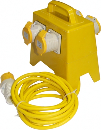 Tradesafe 4 Way Glass Reinforced Plastic Splitter Box 16 Amp Sockets (110 Volt Only)
