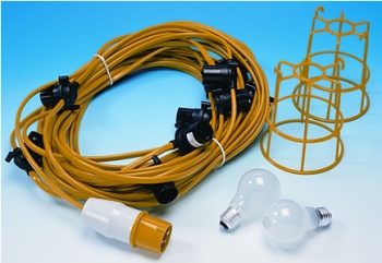 100 Metre Festoon Lighting Kit with 33 Lamps & 33 Guards included (110 Volt Only)