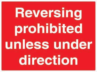 Reversing Prohibited Sign