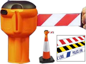 Skipper Retractable Belt Safety Barrier System With Red & White Tape 9m Inc VAT 