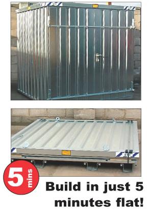 Quickbuild 2m x 2m Demountable Container With Hot Dipped Galvanised Steel Floor (Double Door)