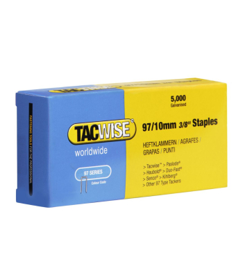 Tacwise Type 97/10mm Narrow Crown Staples, Box of 5000 to suit Tacwise C9725V, C9725VHH - Code 0302