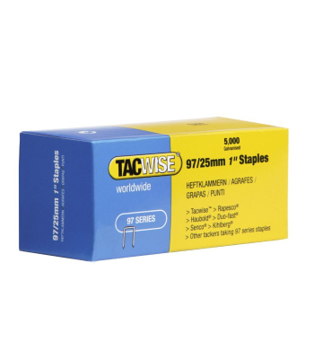 Tacwise Type 97/25mm Narrow Crown Staples, Box of 5000 to suit Tacwise C9725V, C9725VHH - Code 0305