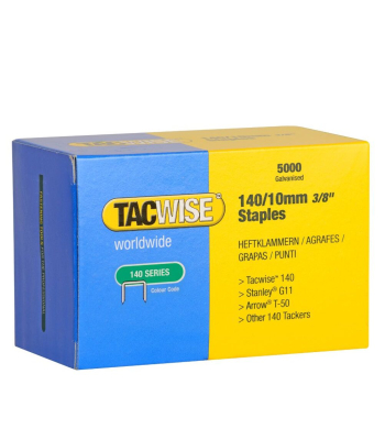 Tacwise Type 140/10mm Galvanised Staples, Box of 5000 to suit Tacwise Z3-140, Z3-140L, A11, A54, 140EL, 140-180EL tackers - Code 0342