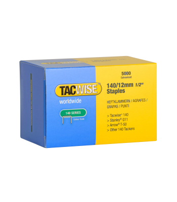 Tacwise Type 140/12mm Galvanised Staples, Box of 5000 to suit Tacwise Z3-140/140L, A54, 140EL and 140-180EL - Code 0343