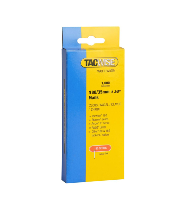 Tacwise Type 18G/35mm Galvanised Brad Nails, Pack of 1000 to suit Tacwise 181EL/S, 191EL/S - Code 0364