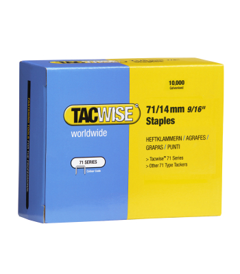 Tacwise Type 71/14mm Galvanised Staples, Box of 10,000 to suit Tacwise A7116V, A7116LN, A7116P - Code 0371