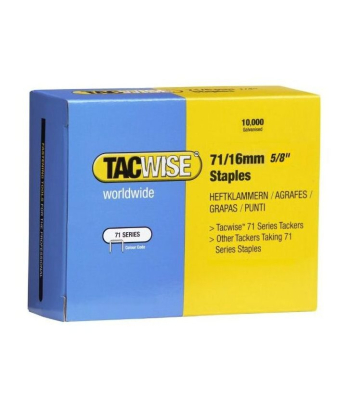 Tacwise Type 71/16mm Galvanised Staples, Box of 10,000 to suit Tacwise A7116V, A7116LN, A7116P - Code 0372