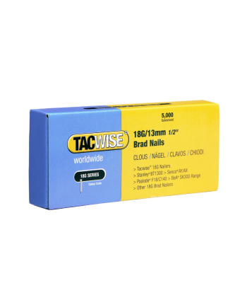 Tacwise Type 18G/13mm Galvanised Brad Nails, Pack of 5000 to suit Tacwise C1832V - Code 0393