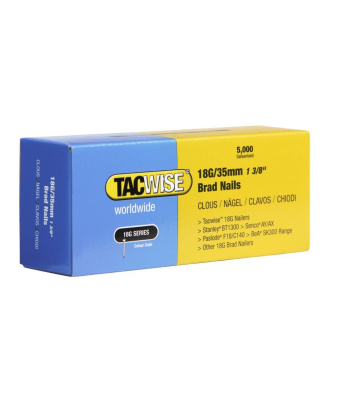 Tacwise Type 18G/35mm Galvanised Brad Nails, Pack of 5000 to suit Tacwise 181EL/S, 191EL/S - Code 0399