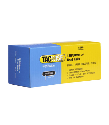 Tacwise Type 18G/50mm Galvanised Brad Nails, Pack of 5000 to suit Tacwise Ranger EL-PRO, Duo 50, 1183, DGN50V, 1326 - Code 0401