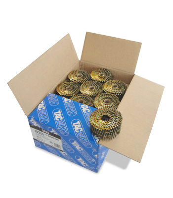 Tacwise Type 2.5/60mm Bright Flat Top Coil Nails, Diamond Point, Ring Shank, 16° Inclined, Wire Collated, Pack of 9000 to suit HCN65P, FCN65V, GCN70V, HCN83P and JCN90XHH - Code 0425