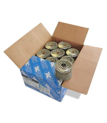 Tacwise Type 3.1/90mm Extra Galvanised Flat Top Coil Nails, Diamond Point, Ring Shank, 16° Inclined, Wire Collated, Pack of 4000 to suit Tacwise JCN90XHH and LCN130V  - Code 0433