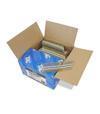 Tacwise Type 3.3/75mm Extra Galvanised Framing Nails, Round Head, Screw Shank, 22° Inclined, Plastic Collated, Pack of 3000 to suit Tacwise KSN90V, JSN90MHH and JSN00LHH - Code 0438