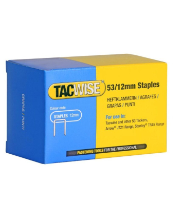 Tacwise Type 53/12mm Galvanised Staples, Box of 5000 to suit Tacwise Z3-53, Z3-53L, Z3-4 in 1, Hobby 53EL and Hobby 53-13EL - Code 0450