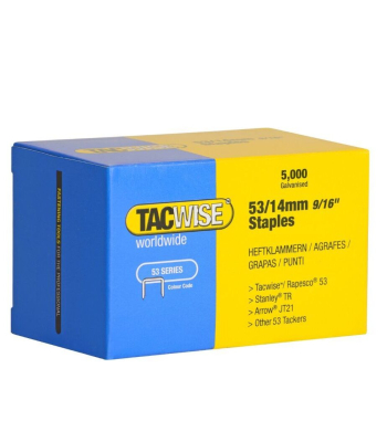 Tacwise Type 53/14mm Galvanised Staples, Box of 5000 to suit Tacwise Z3-53, Z3-53L, Z3-4  - Code 0452