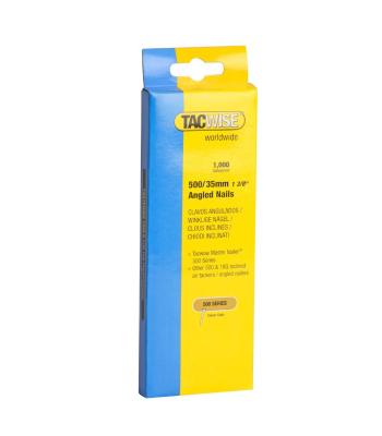 Tacwise Type 18G/35mm Galvanised Angled Brad Nails for 400ELS, 26° Incline, Pack of 1000 to suit Tacwise 400ELS - Code 0482
