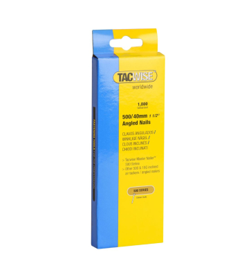 Tacwise Type 18G/40mm Galvanised Angled Brad Nails for 400ELS, 26° Incline, Pack of 1000 to suit Tacwise 400ELS - Code 0483