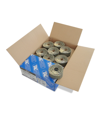 Tacwise Type 2.8/50mm Extra Galvanised Flat Top Coil Nails, Diamond Point, Ring Shank, 16° Inclined, Wire Collated, Pack of 4000 to suit Tacwise HCN65P, GCN70V, HCN83P and JCN90XHH - Code 0777