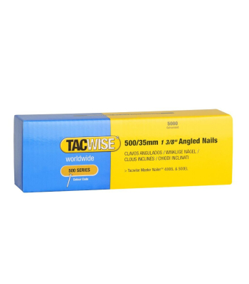 Tacwise Type 18G/35mm Galvanised Angled Brad Nails for 400ELS, 26° Incline, Pack of 5000 to suit Tacwise 400ELS - Code 0826