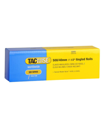 Tacwise Type 18G/40mm Galvanised Angled Brad Nails for 400ELS, 26° Incline, Pack of 5000 to suit Tacwise 400ELS - Code 0827