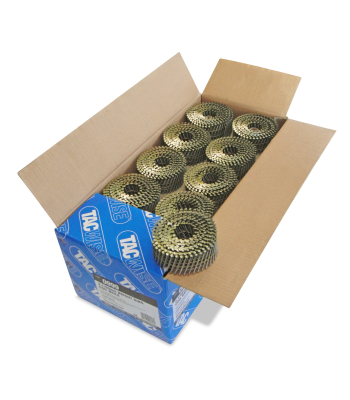 Tacwise Type 2.1/50mm Bright Flat Top Coil Nails, Diamond Point, Ring Shank, 16° Inclined, Wire Collated, Pack of 14,400 to suit Tacwise FCN50LHH2, GCN57P, FCN55V, FCN57V, FCN65V and HCN65P - Code 0999
