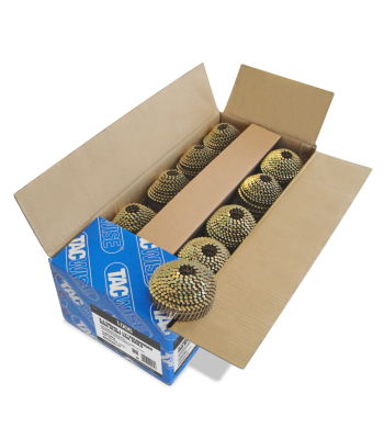 Tacwise Type 2.1/38mm Galvanised Conical Top Coil Nails, Blunt Point, Ring Shank, 16° Inclined, Wire Collated, Pack of 14,400 to suit Tacwise DCN50LHH, FCN50LHH, FCN55V and FCN65V - Code 1006