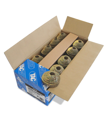 Tacwise Type 2.1/45mm Galvanised Conical Top Coil Nails, Blunt Point, Ring Shank, 16° Inclined, Wire Collated, Pack of 14,400 to suit Tacwise DCN50LHH, FCN50LHH, FCN55V and FCN65V - Code 1010