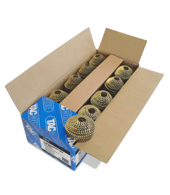 Tacwise Type 2.1/50mm Bright Conical Top Coil Nails, Diamond Point, Ring Shank, 16° Inclined, Wire Collated, Pack of 14,400 to suit Tacwise DCN50LHH, FCN50LHH, FCN55V and FCN65V - Code 1011