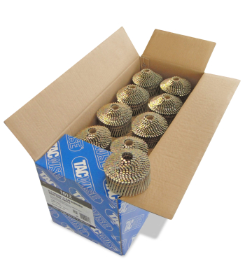Tacwise Type 2.1/50mm Galvanised Conical Top Coil Nails, Ring Shank, 16° Inclined, Wire Collated, Pack of 14,400 to suit Tacwise DCN50LHH, FCN50LHH, FCN55V and FCN65V - Code 1012