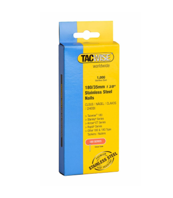 Tacwise Type 18G/35mm Stainless Steel Brad Nails, Pack of 1000 to suit Tacwise 181EL/S, 191EL/S - Code 1068