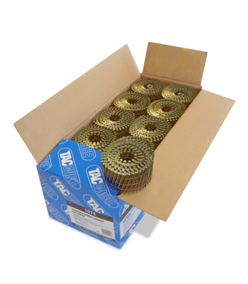 Tacwise Type 2.5/64mm Bright Flat Top Coil Nails, Diamond Point, Smooth Shank, 16° Inclined, Wire Collated, Pack of 9000 to suit HCN65P, FCN65V, GCN70V, HCN83P and JCN90XHH - Code 1074