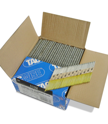 Tacwise Type 3.1/90mm Extra Galvanised Framing Nails, D Head, Plain Shank, 34° Inclined, Paper Collated, Pack of 2200 to suit Tacwise KDH90V, KDH90XHH and JDH90FHH - Code 1122