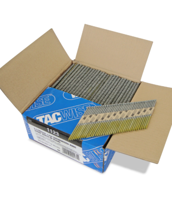 Tacwise Type 3.1/90mm Extra Galvanised Framing Nails, D Head, Ring Shank, 34° Inclined, Paper Collated, Pack of 2200 to suit Tacwise KDH90V, KDH90XHH and JDH90FHH - Code 1123