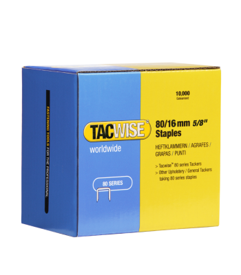 Tacwise Type 80/16mm Staples, Box of 10,000 to suit Tacwise A8016V, A8016LN - Code 1141