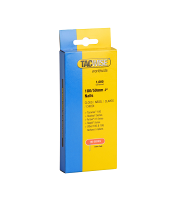 Tacwise Type 18G/50mm Galvanised Brad Nails, Pack of 1000 to suit Tacwise Ranger EL-PRO, Duo 50, 1183, DGN50V, 1326 - Code 1156