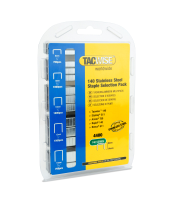 Tacwise Type 140/6-14mm Stainless Steel Staple Selection Pack, Pack of 4400 to suit Tacwise Z1-140, Z3-140, A11, A54, 140EL, 140-180EL and A14014V - Code 1341