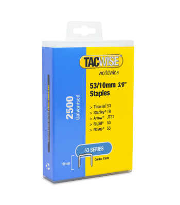 Tacwise Type 53/10mm Heavy Duty Galvanised Staples, Pack of 2500 to suit Tacwise Z3-53, Z3-53L, Z3-4 in 1, A19, Hobby 53EL and Hobby 53-13EL - Code 1478