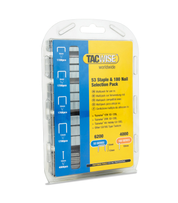 Tacwise Type 53 Staple & 180 Nail Selection Pack, Various Sizes, Pack of 6200 Staples and 4000 Nails to suit Tacwise Z3-53, Z3-53L, Hobby 53-13EL, 12V 53-13EL - Code 1628