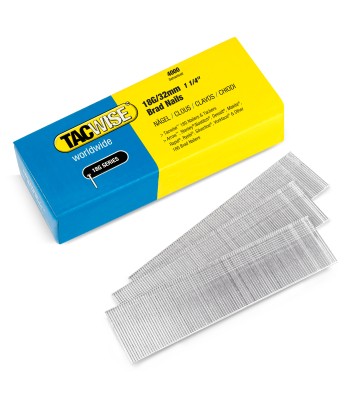 Tacwise Type 18G/32 mm Galvanised Brad Nails, Pack of 4000 to suit Tacwise 181EL/S, 191EL/S - Code 1712