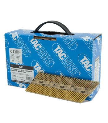 Tacwise Type 3.1/65mm Extra Galvanised Framing Nails, D Head, Ring Shank, 34° Inclined, Paper Collated, Pack of 1600 to suit Tacwise KSN90V, JSN90MHH and JSN00LHH - Code 1721