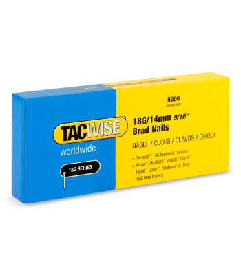 Tacwise Type 18G/14mm Galvanised Brad Nails, Pack of 5000 to suit Tacwise 140EL Pro, 53EL, C1832V - Code 1724