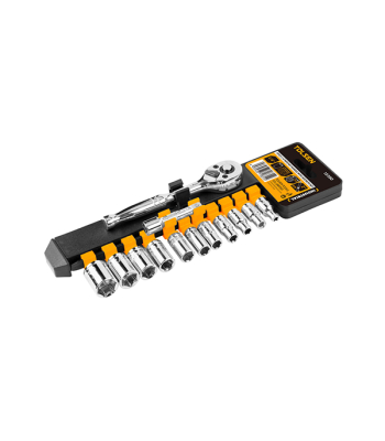 Tolsen 13pcs 1/4 inch  Ratchet Handle with Socket Set (Industrial)