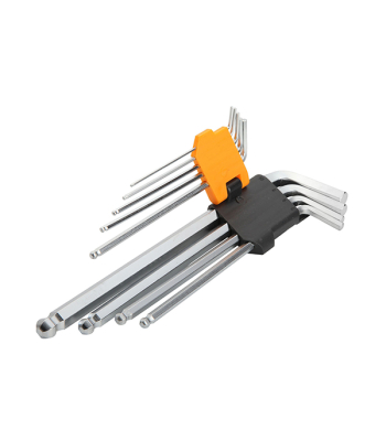 Tolsen Allen Key Set Ball End Extra Long 9pc (1.5,2,2.5,3,4,5,6,8,10) 