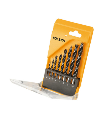 Tolsen Drill Wood Brad Set 8 pc (3,4, 5, 6,7, 8,9, 10mm) 